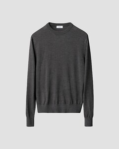 Eton Luxury Extrafine Merino Crew Neck Trui Donker Grijs