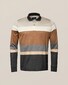 Eton Luxury Filo di Scozia Piqué Knit Rugby Stripe Poloshirt Brown-Multi