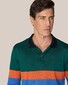 Eton Luxury Filo di Scozia Piqué Knit Rugby Stripe Poloshirt Green-Multi