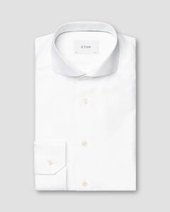 Eton Luxury Fine Herringbone Overhemd Wit