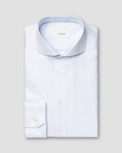 Eton Luxury Fine Herringbone Shirt Light Blue