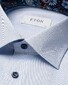 Eton Luxury Floral Effect Signature Twill Shirt Light Blue