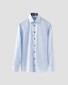 Eton Luxury Floral Effect Signature Twill Shirt Light Blue