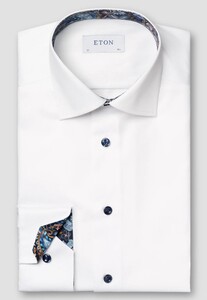 Eton Luxury Floral Effect Signature Twill Shirt White
