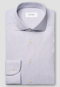 Eton Luxury Four-Way Stretch Micro Pattern Overhemd Paars