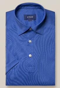 Eton Luxury Mercericed Poloshirt Polo Midden Blauw