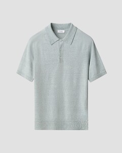Eton Luxury Natural Stretch Soft Touch Cotton Linnen Fine Knit Polo Licht Groen