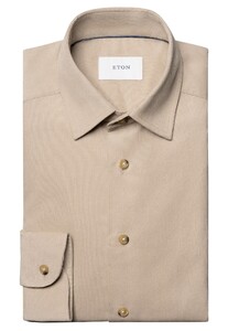 Eton Luxury Organic Cotton Corduroy Overhemd Beige