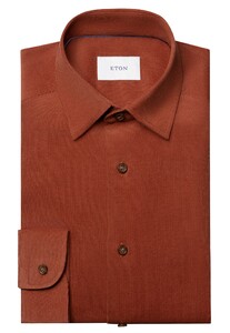 Eton Luxury Organic Cotton Corduroy Shirt Fine Orange