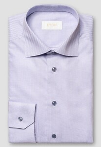 Eton Luxury Organic Supima Cotton Piqué Mother of Pearl Buttons Overhemd Licht Paars