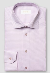 Eton Luxury Organic Supima Cotton Piqué Mother of Pearl Buttons Overhemd Roze