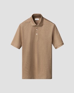 Eton Luxury Oxford Piqué Cotton Filo di Scozia Polo Bruin