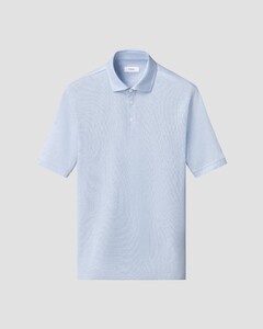 Eton Luxury Oxford Piqué Cotton Filo di Scozia Polo Licht Blauw