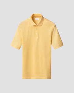 Eton Luxury Oxford Piqué Cotton Filo di Scozia Polo Midden Geel