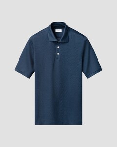 Eton Luxury Oxford Piqué Cotton Filo di Scozia Polo Navy