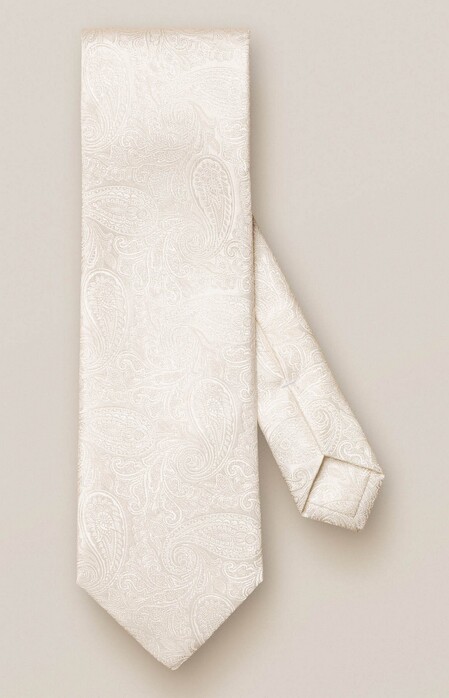 Eton Luxury Silk Paisley Tie White