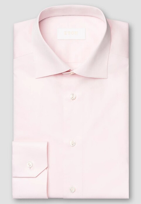 Eton Luxury Supima 120 Organic Cotton Twill Mother of Pearl Buttons Overhemd Licht Roze