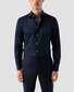 Eton Luxury Supima 120 Organic Cotton Twill Mother of Pearl Buttons Overhemd Navy