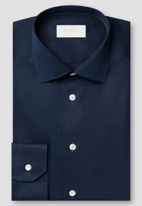 Eton Luxury Supima 120 Organic Cotton Twill Mother of Pearl Buttons Shirt Navy