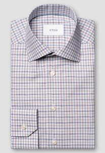 Eton Luxury Three Color Check Fine Organic Cotton Twill Overhemd Multicolor