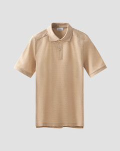 Eton Luxury Uni Cotton Filo di Scozia Piqué Jersey Polo Beige