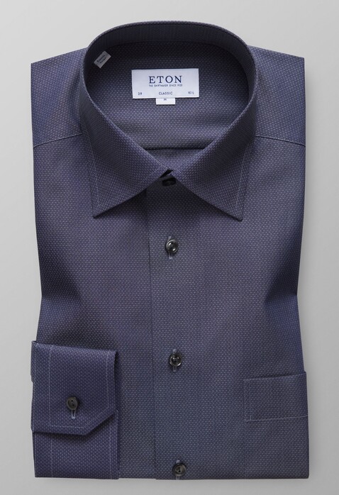 Eton Luxury Uni Dobby Effect Overhemd Grijs