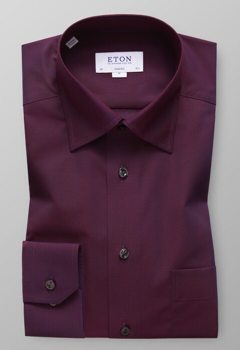 Eton Luxury Uni Dobby Effect Shirt Rich Pink