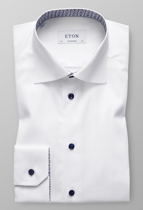 Eton Medallion Detail Overhemd Wit