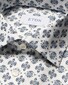 Eton Medallion Fantasy Pattern Lightweight Cotton Tencel Overhemd Wit-Blauw