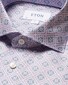 Eton Medallion Pattern Twill Cotton Tencel Overhemd Licht Paars