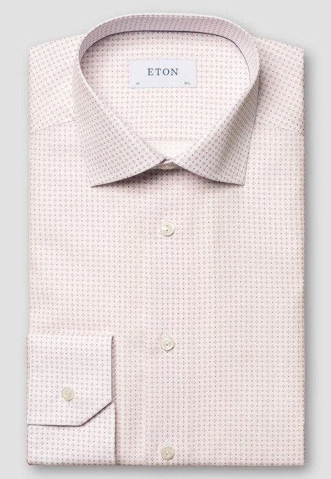 Eton Medallion Signature Twill Overhemd Roze