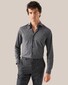 Eton Mélange Four Way Stretch Faux-Uni Wide Spread Collar Overhemd Donker Grijs