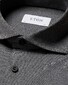 Eton Mélange Four Way Stretch Faux-Uni Wide Spread Collar Overhemd Donker Grijs