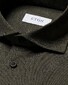 Eton Mélange Four Way Stretch Faux-Uni Wide Spread Collar Overhemd Donker Groen