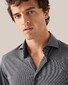 Eton Mélange Four Way Stretch Faux-Uni Wide Spread Collar Shirt Dark Gray