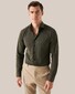 Eton Mélange Four Way Stretch Wide-Spread Collar Overhemd Donker Groen