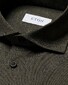 Eton Mélange Four Way Stretch Wide-Spread Collar Shirt Dark Green
