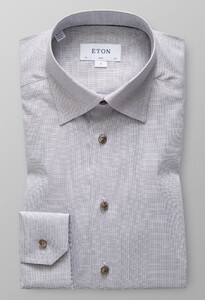Eton Melange Oxford Overhemd Off White-Bruin