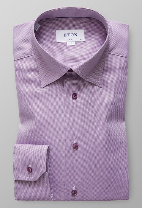 Eton Melange Oxford Overhemd Warm Roze