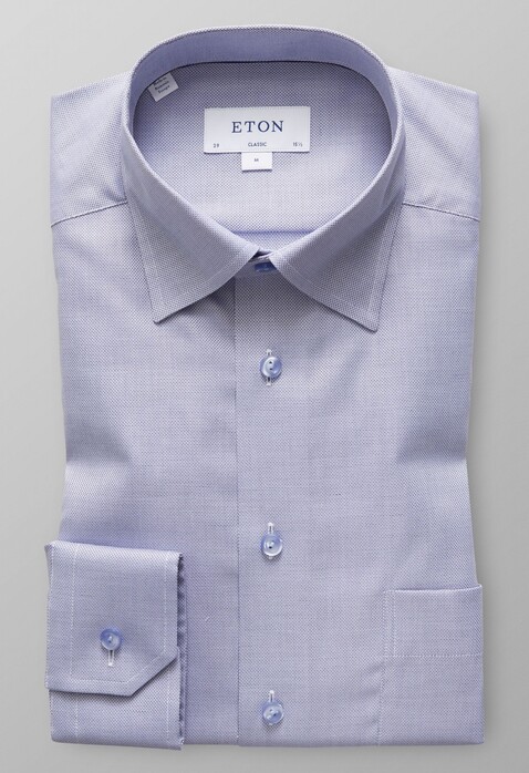 Eton Melange Oxford Shirt Overhemd Avond Blauw