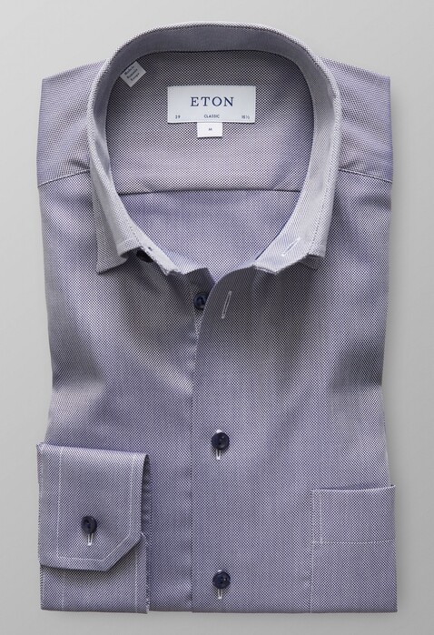Eton Melange Oxford Shirt Overhemd Dark Navy