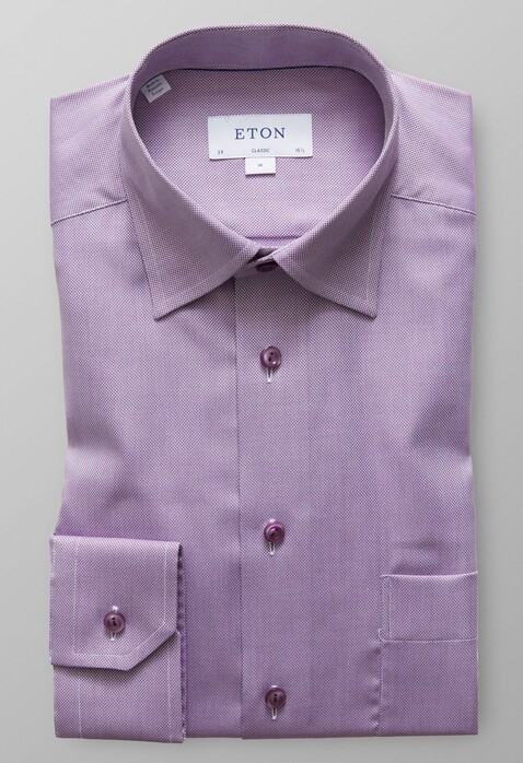 Eton Melange Oxford Shirt Overhemd Warm Roze