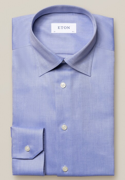 Eton Mélange Signature Twill Shirt Blue