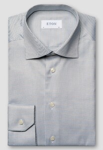 Eton Micro Check Cutaway Collar Shirt Beige