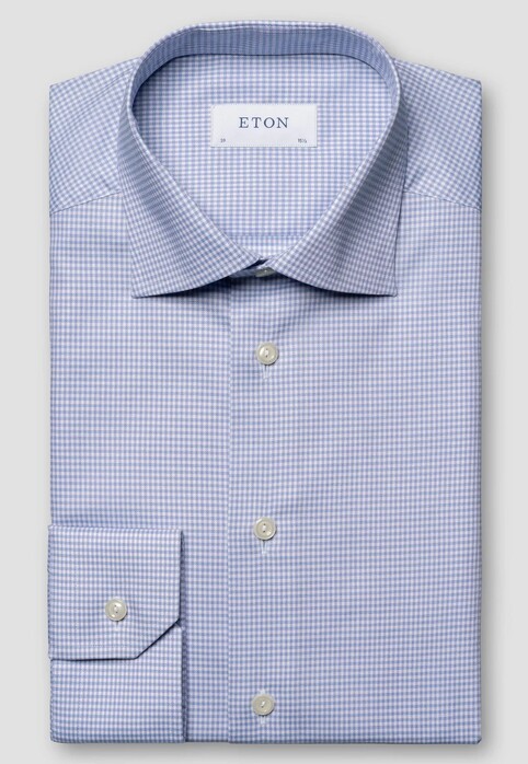 Eton Micro Check Cutaway Collar Shirt Light Purple