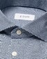 Eton Micro Check Four-Way Stretch Shirt Dark Evening Blue