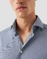 Eton Micro Check Four-Way Stretch Shirt Dark Evening Blue