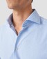 Eton Micro Check Four-Way Stretch Shirt Light Blue