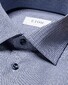 Eton Micro Check Signature Poplin Contrast Buttons Overhemd Blauw