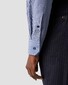 Eton Micro Check Signature Poplin Contrast Buttons Shirt Blue